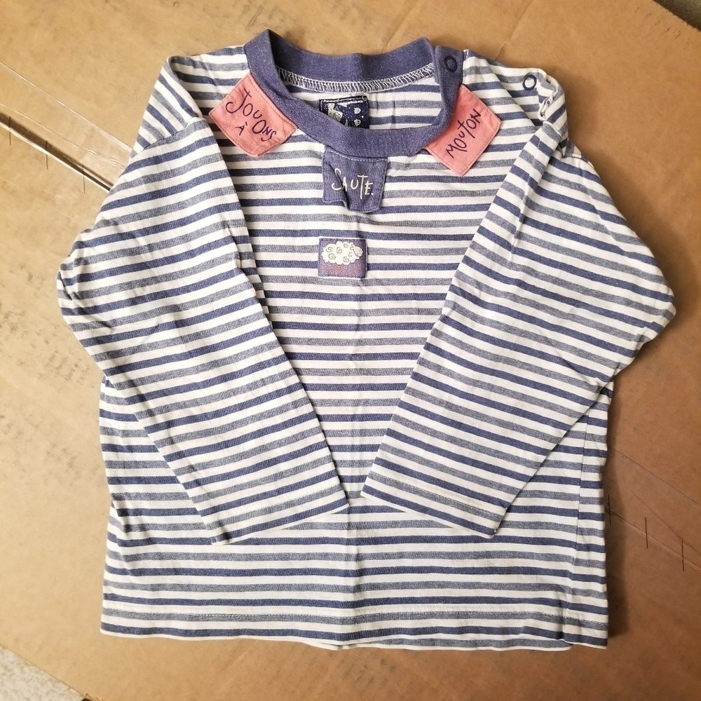 Jean Bourget Striped Sheep Boys Long Sleeve Top 4T